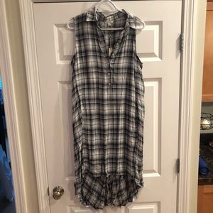 Plaid high low max studio dress NWT